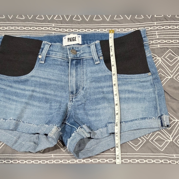 Paige Jimmy Jimmy Maternity Cuffed Denim Shorts Size 27 - Picture 3 of 7